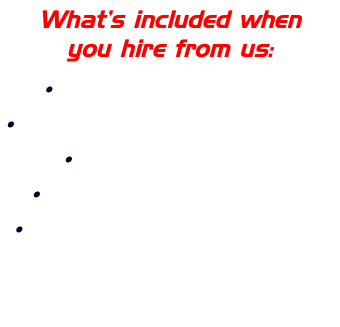 What's included when you hire from us: • Maintenance and tyres* • Road fund & six weekly checks • 24 hour assistance • Replacement vehicle cover • Nationwide collection/delivery available if required† *Tyre blow-outs and punctures not included. †A delivery charge applies if not collected from depot.
